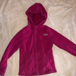 Girls Pink NorthFace Fleece Jacket size Small7/8
